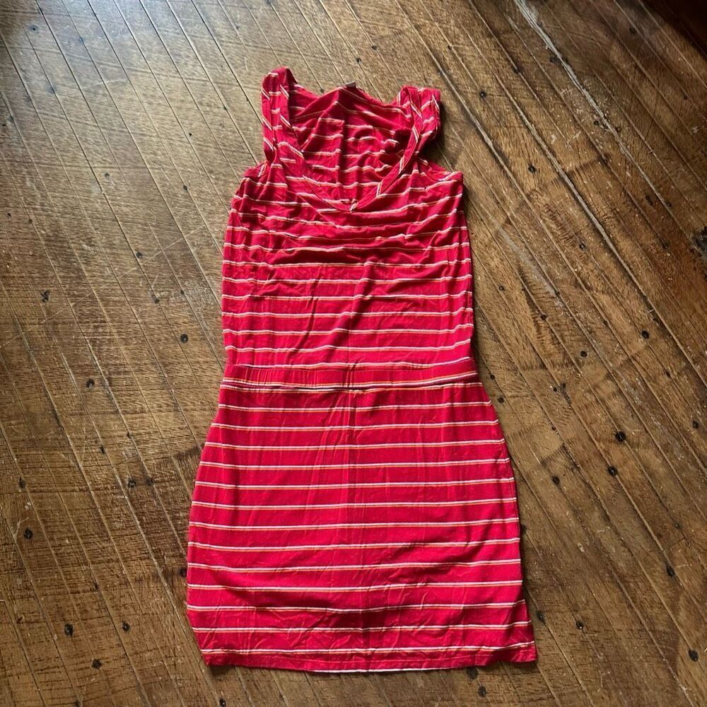 Allison Joy Evereve S red striped v-neck romper dress